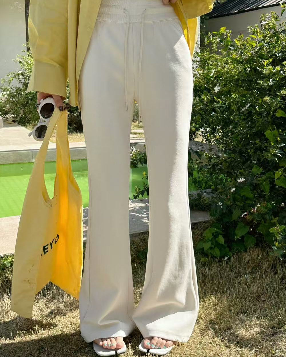 Drawstring Flared Pants