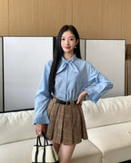 Ribbon Tie-Neck Blouse