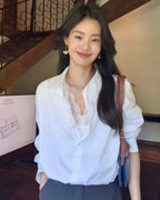 Lace-Trimmed Layered Blouse