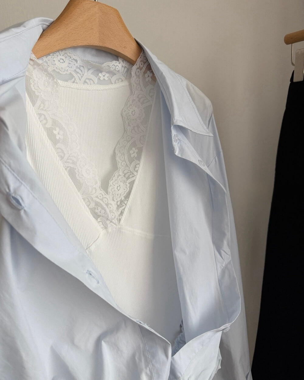 Lace-Trimmed Layered Blouse