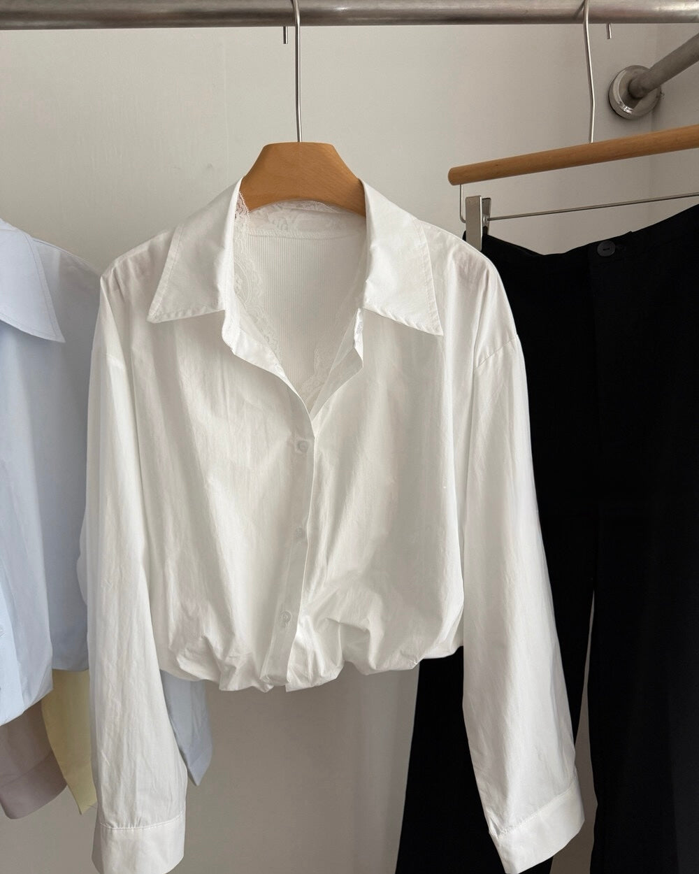 Lace-Trimmed Layered Blouse