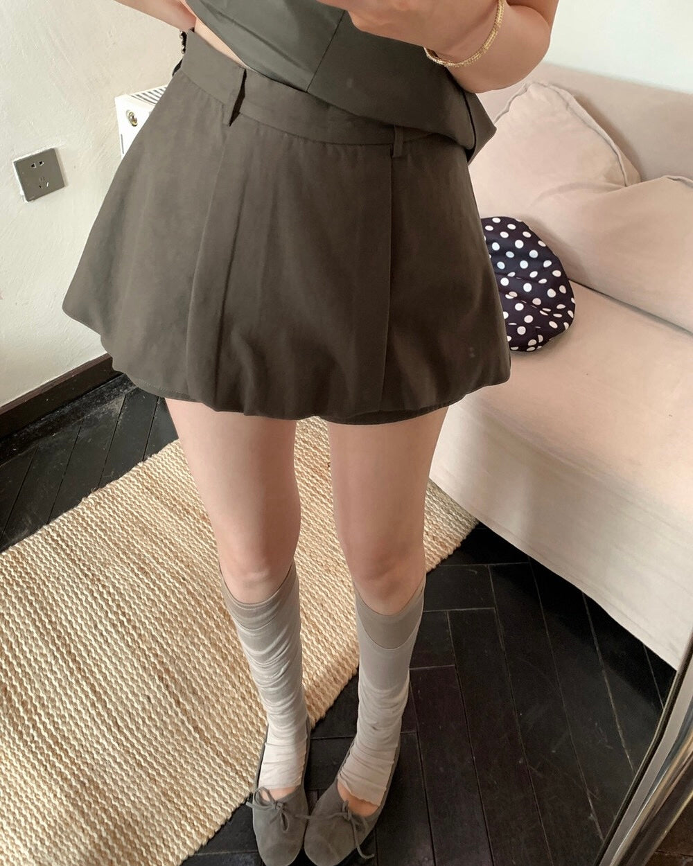 Sleeveless Peplum Top & Skort Set