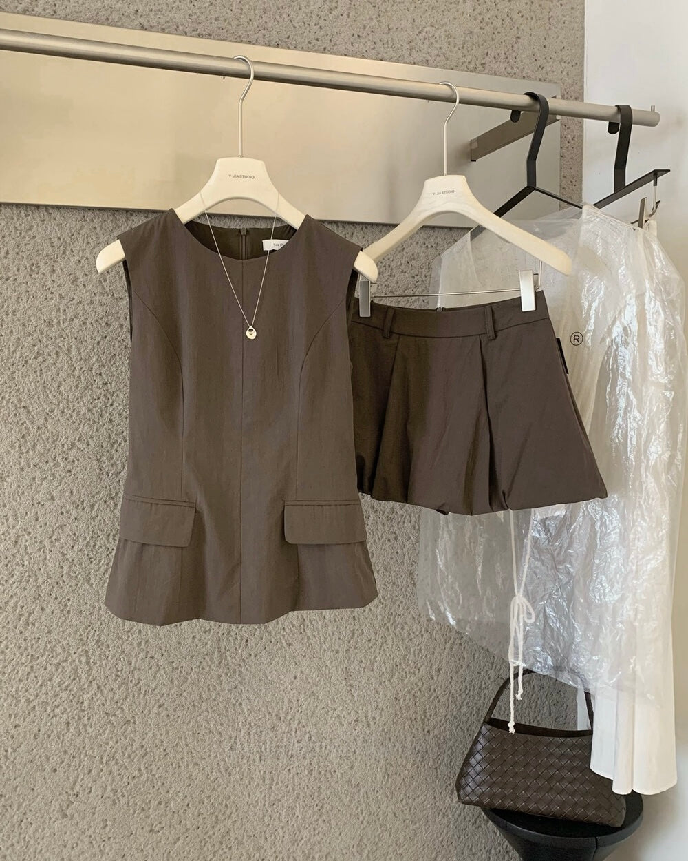 Sleeveless Peplum Top & Skort Set