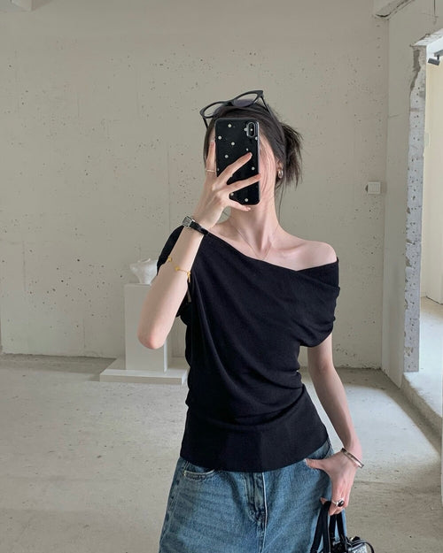 3-Way Knit Top | Cowl Neck, Off-Shoulder & One-Shoulder
