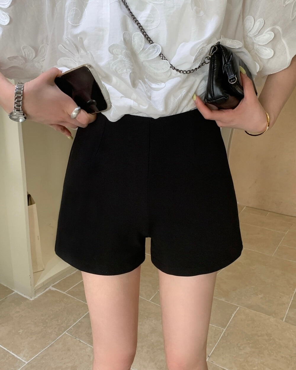 High-Waisted Stretch Shorts