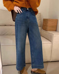 Retro Cropped Wide-Leg Jeans