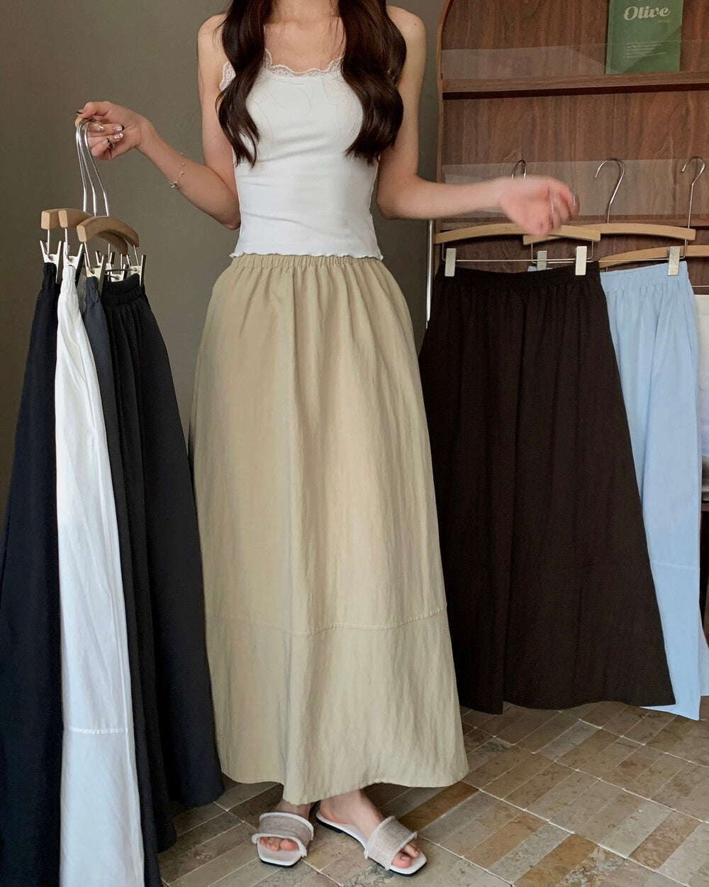 Solid Casual Pocket Skirt