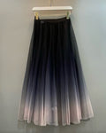 Gradient Tulle Midi Skirt