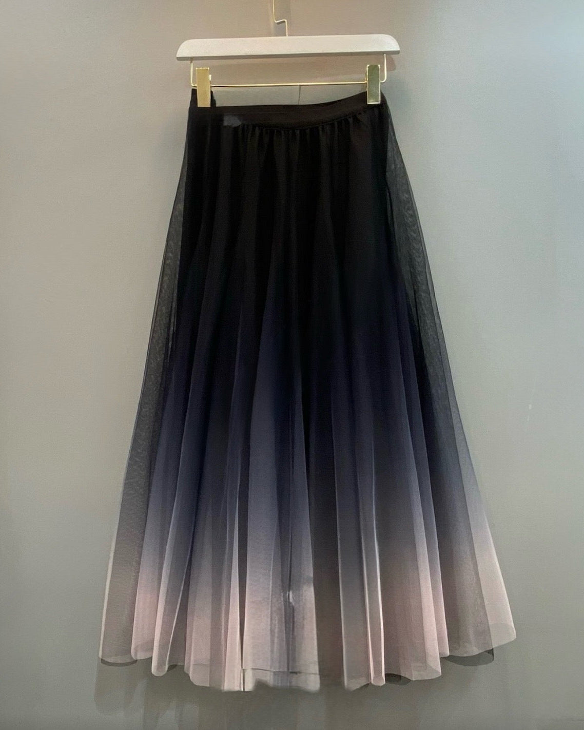 Gradient Tulle Midi Skirt