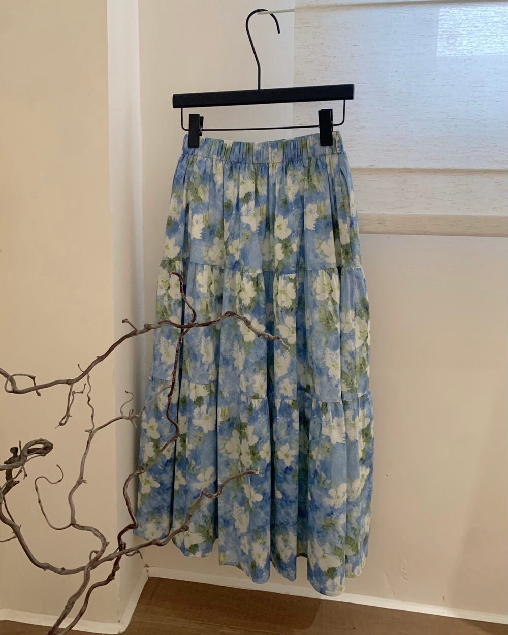 Oil Painting Pocket Midi Skirt