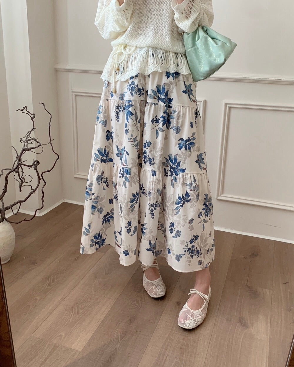 Classic Floral Midi Skirt