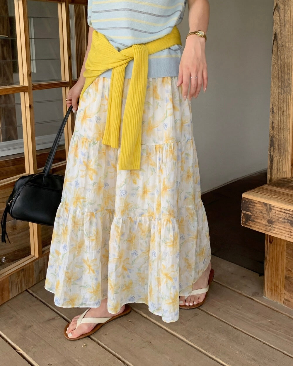 Flowy Floral Midi Skirt