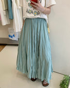 Textured Pleated Midi Skirt