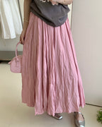 Textured Pleated Midi Skirt
