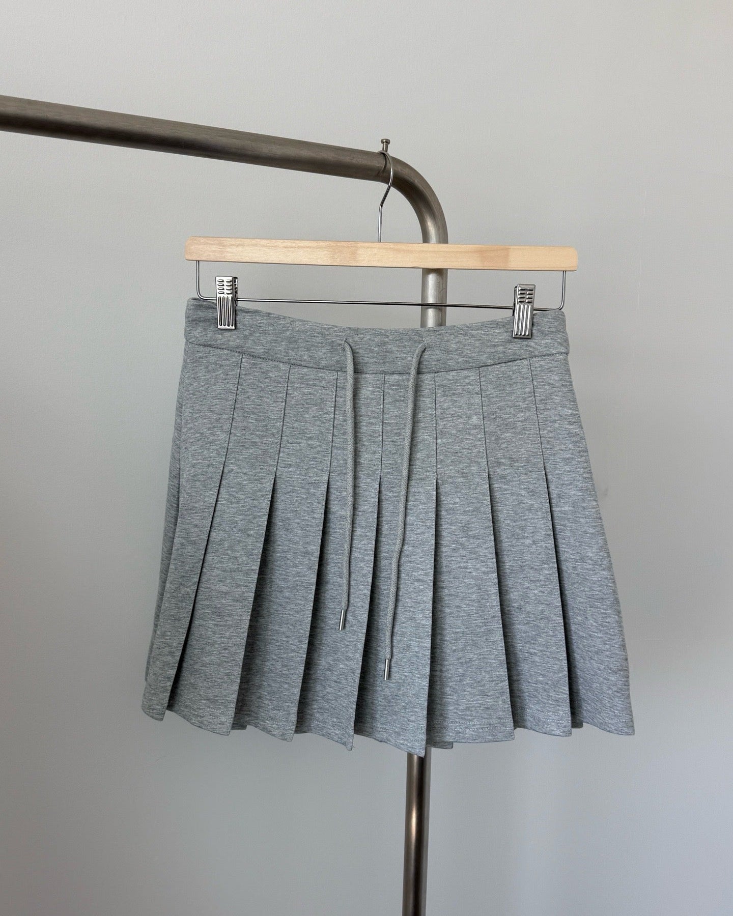 Pleated Sweat Mini Skirt