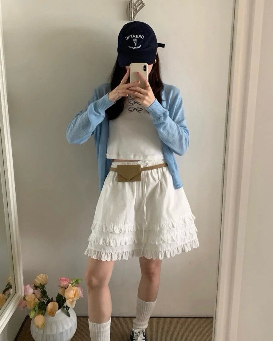 Tiered Ruffle Mini Skirt