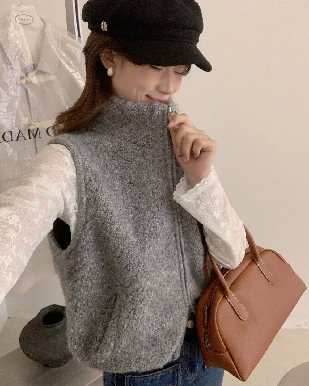 Textured Bouclé Vest
