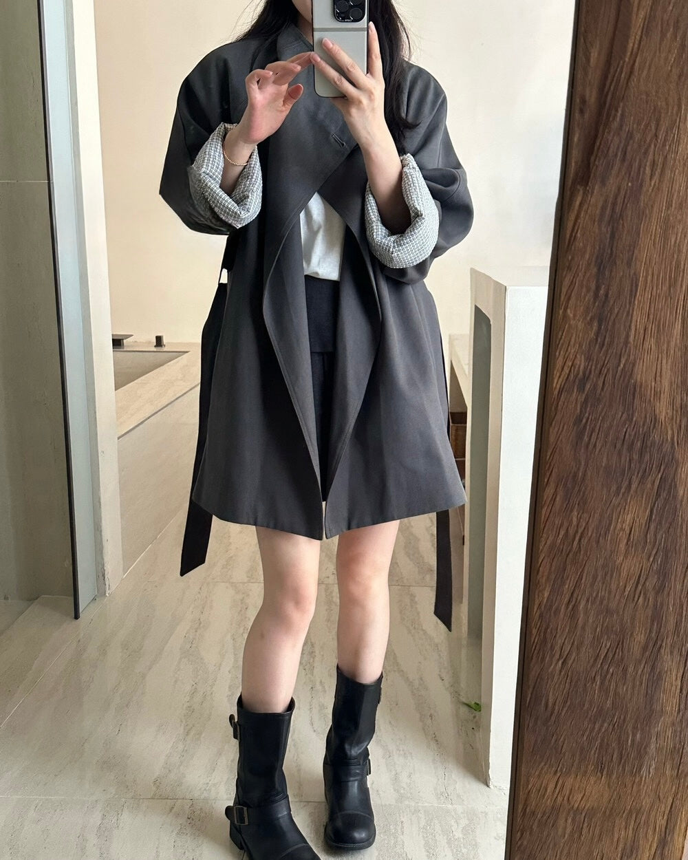 Draped Trench Coat