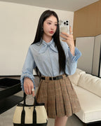 Ribbon Tie-Neck Blouse