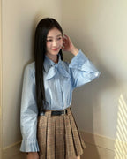 Ribbon Tie-Neck Blouse