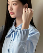 Ribbon Tie-Neck Blouse