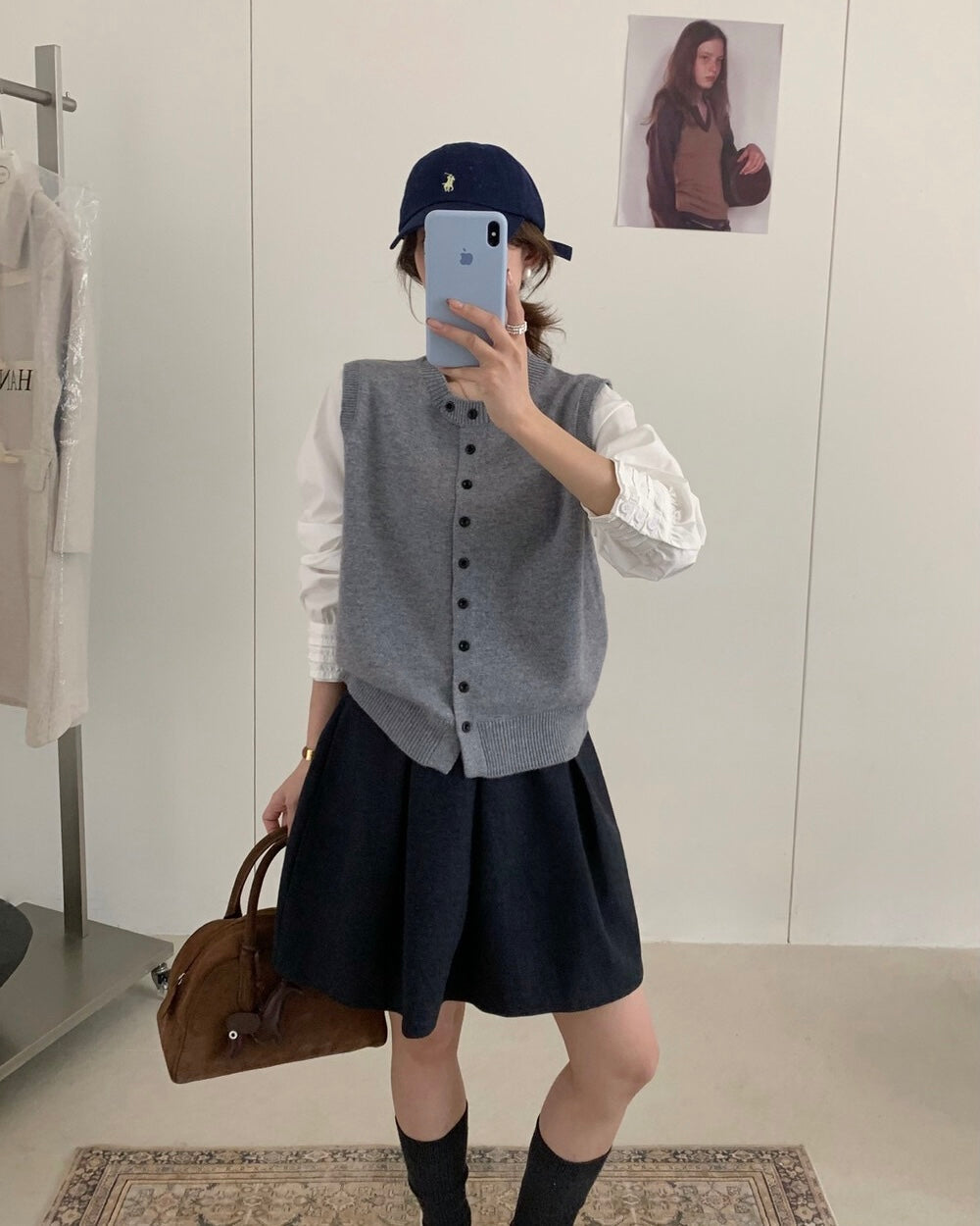 Layered Knit Vest Blouse