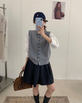 Knit Vest Faux Two-Piece Top