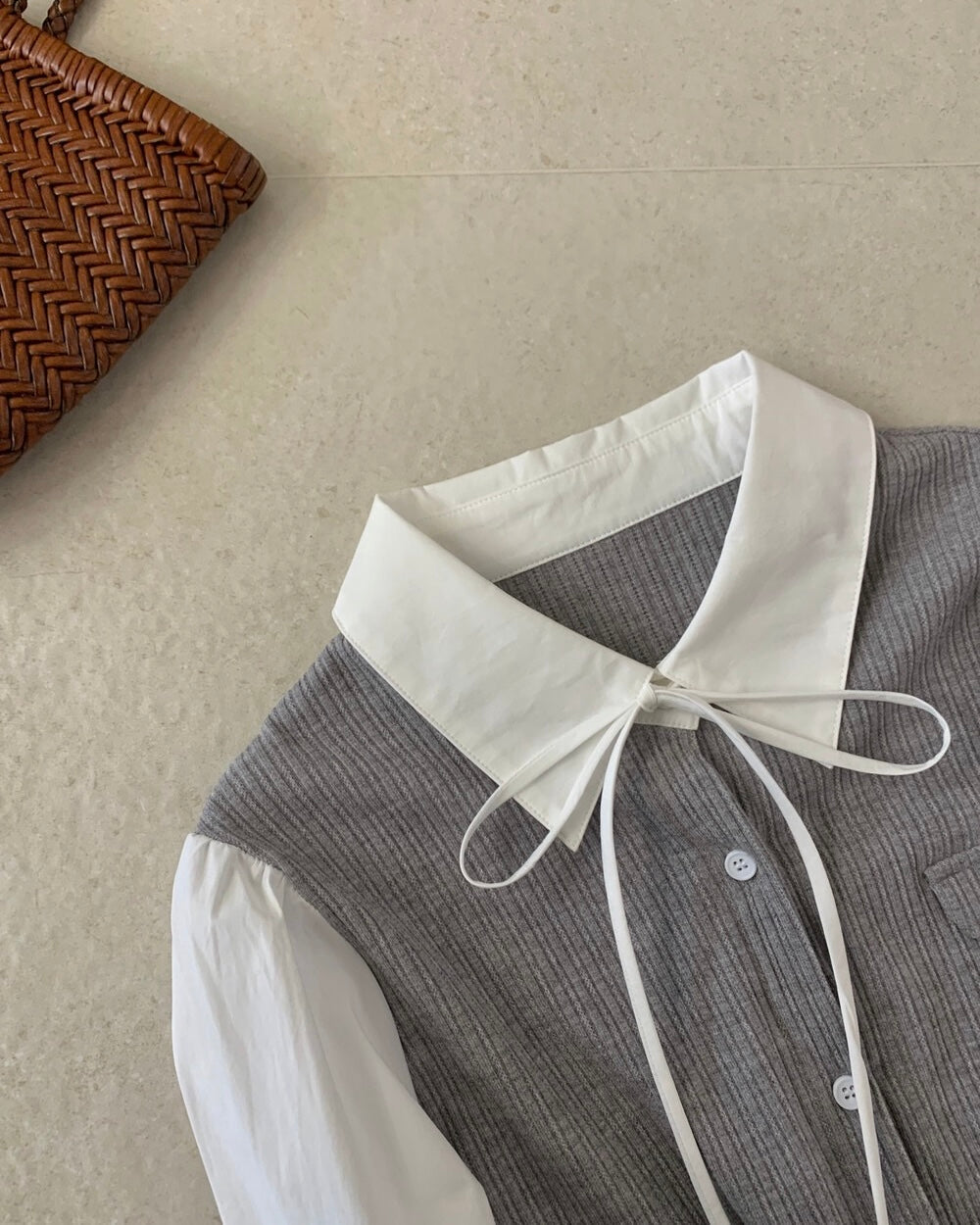 Ribbon Layered Blouse