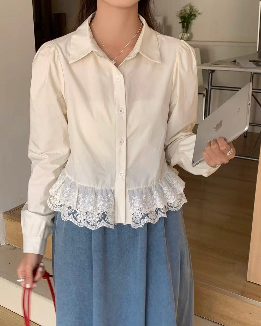 Lace Trimmed Blouse