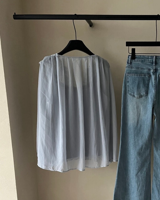 Ethereal Lace Blouse & Camisole Set