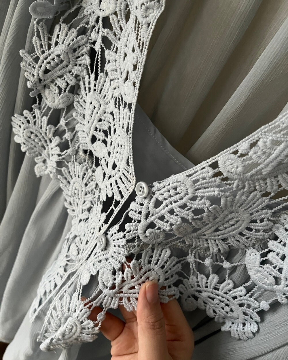 Ethereal Lace Blouse & Camisole Set
