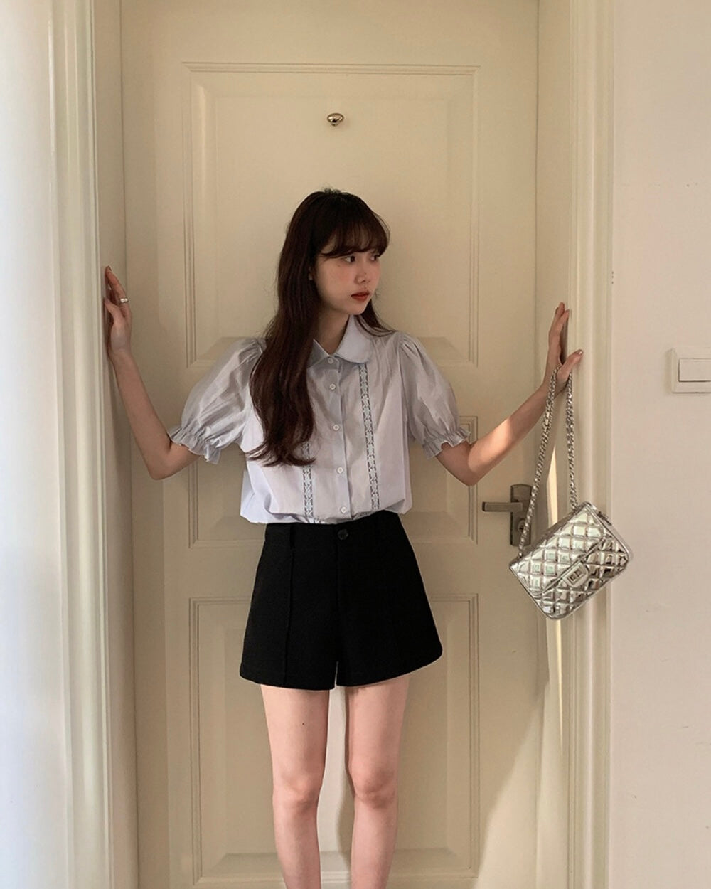 Lace Detail Peter Pan Blouse