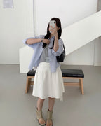 Layered Shirt & Knit Tank Set