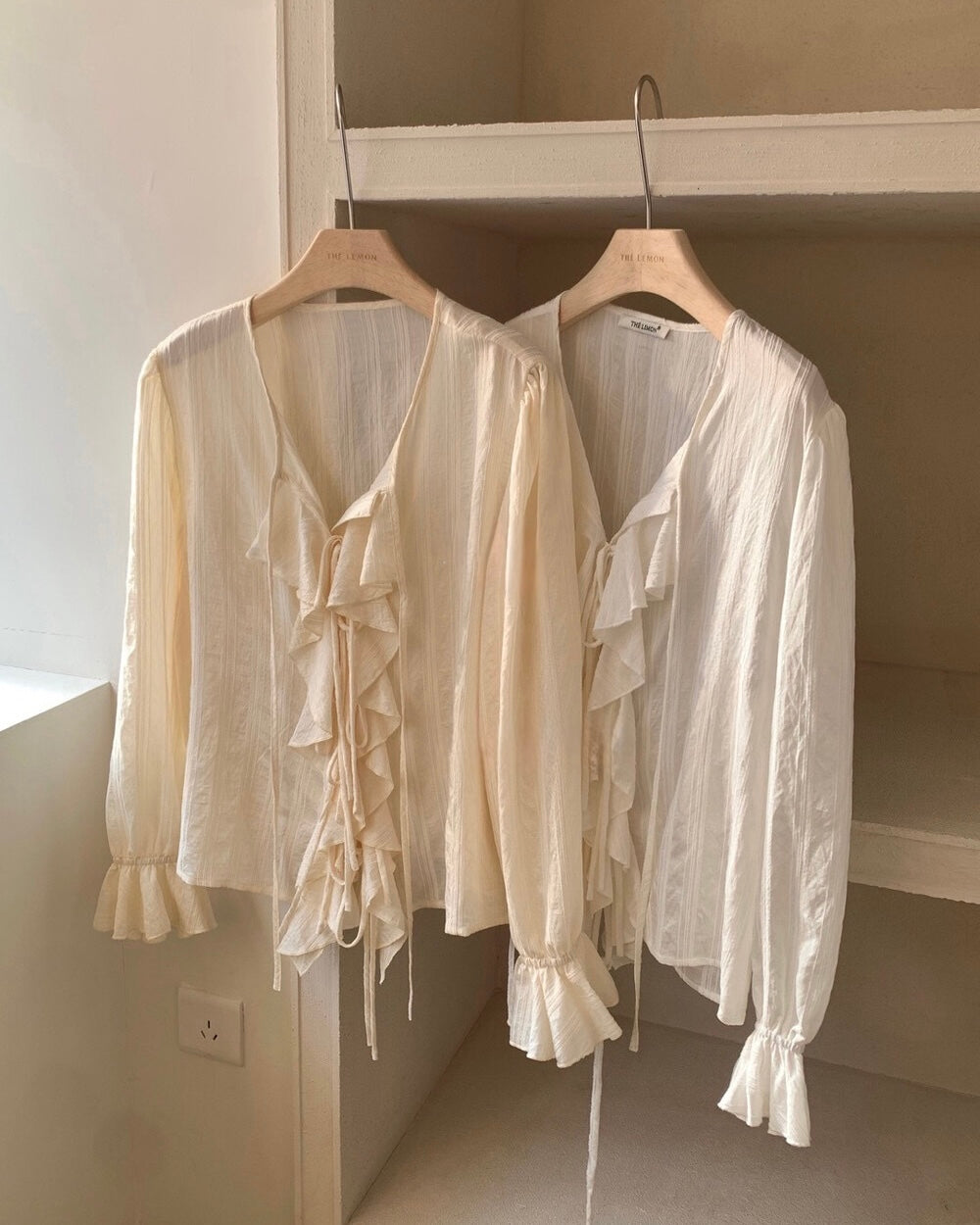 Ruffled Tie-Front Blouse