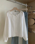 Romantic Lace Pleated Blouse