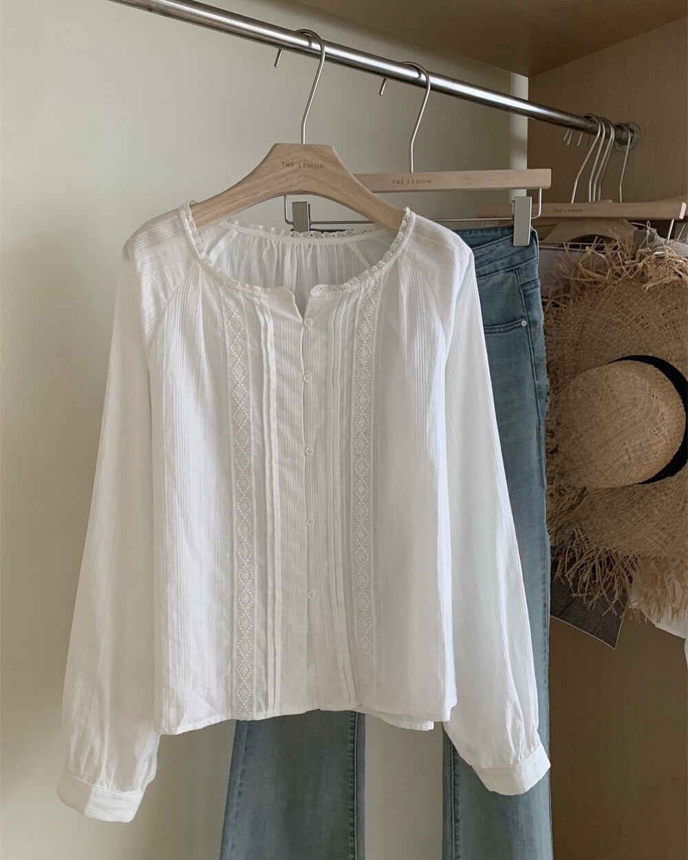 Romantic Lace Pleated Blouse