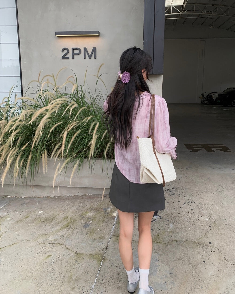 Ruffled Tie-Neck Blouse