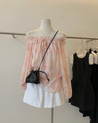 Watercolor Off-Shoulder Blouse