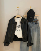 Oversized Faux Leather Jacket