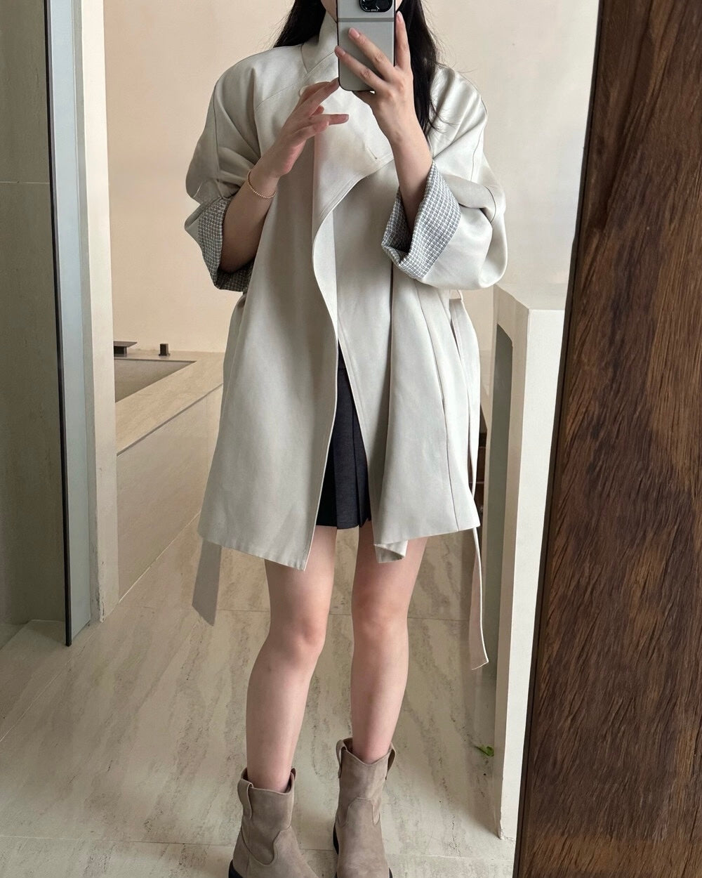 Draped Trench Coat