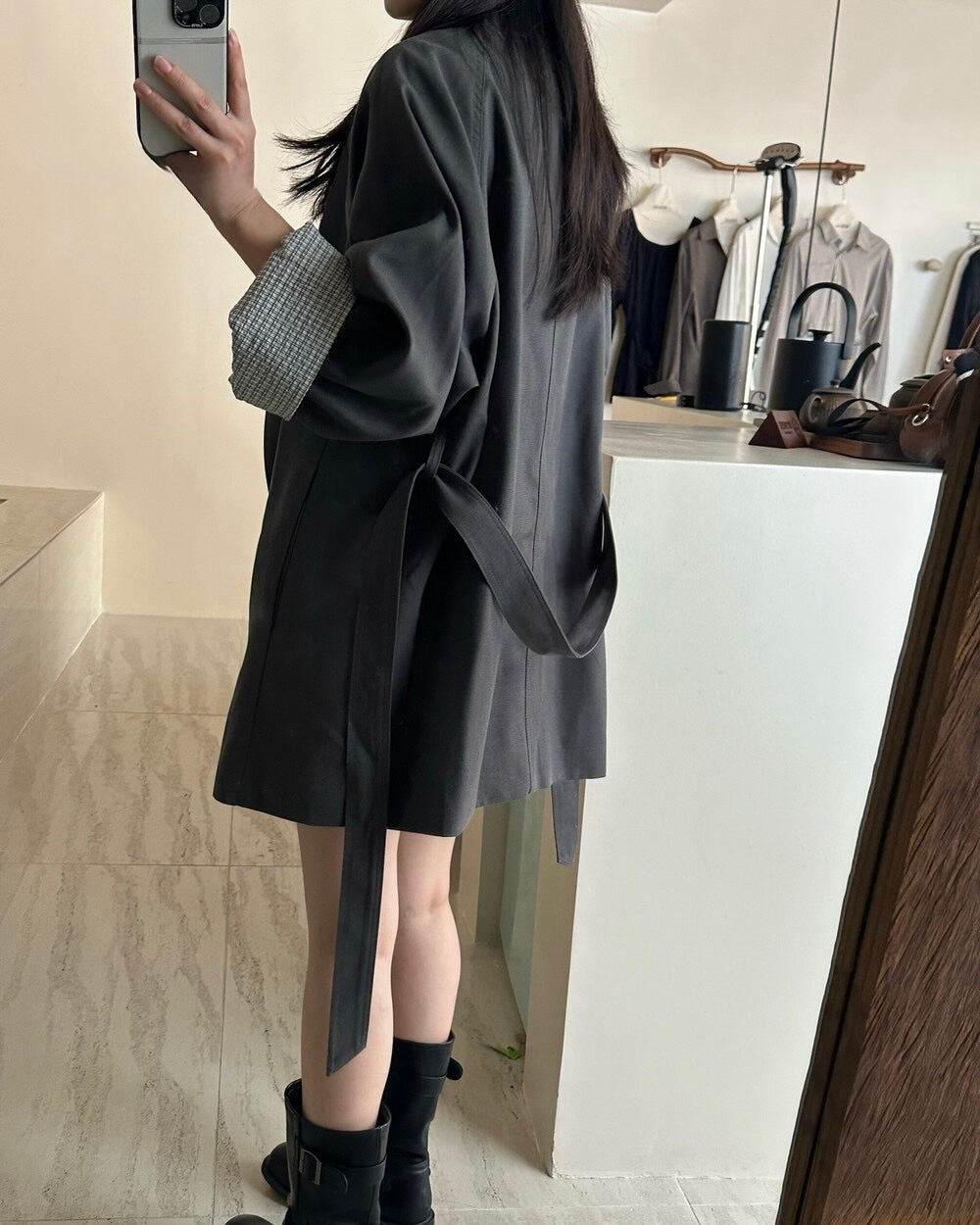 Draped Trench Coat