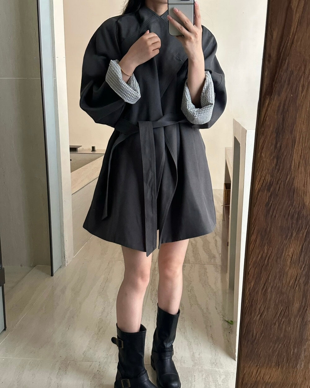 Draped Trench Coat