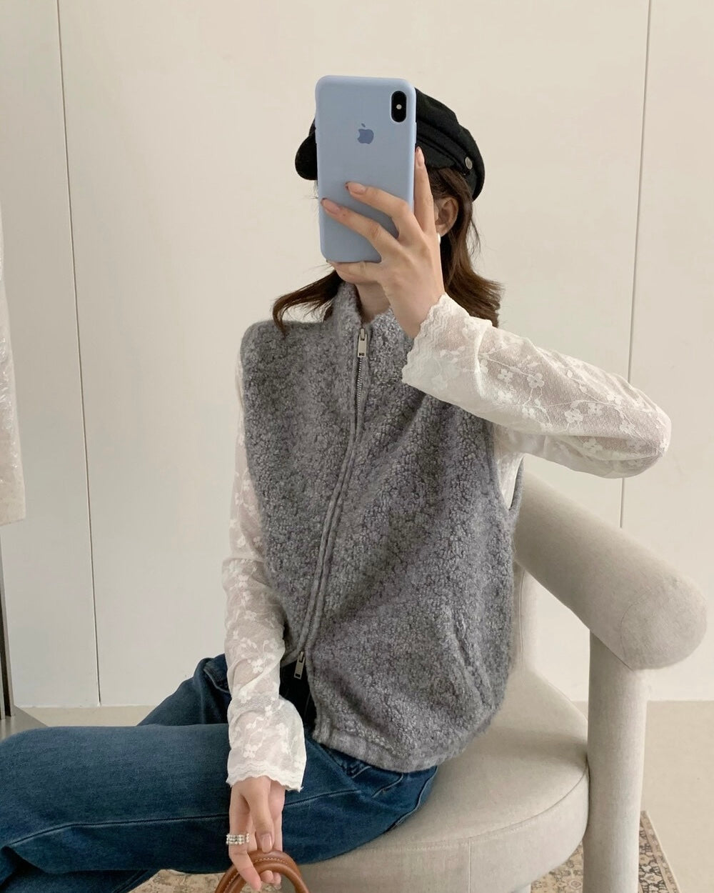 Textured Bouclé Vest
