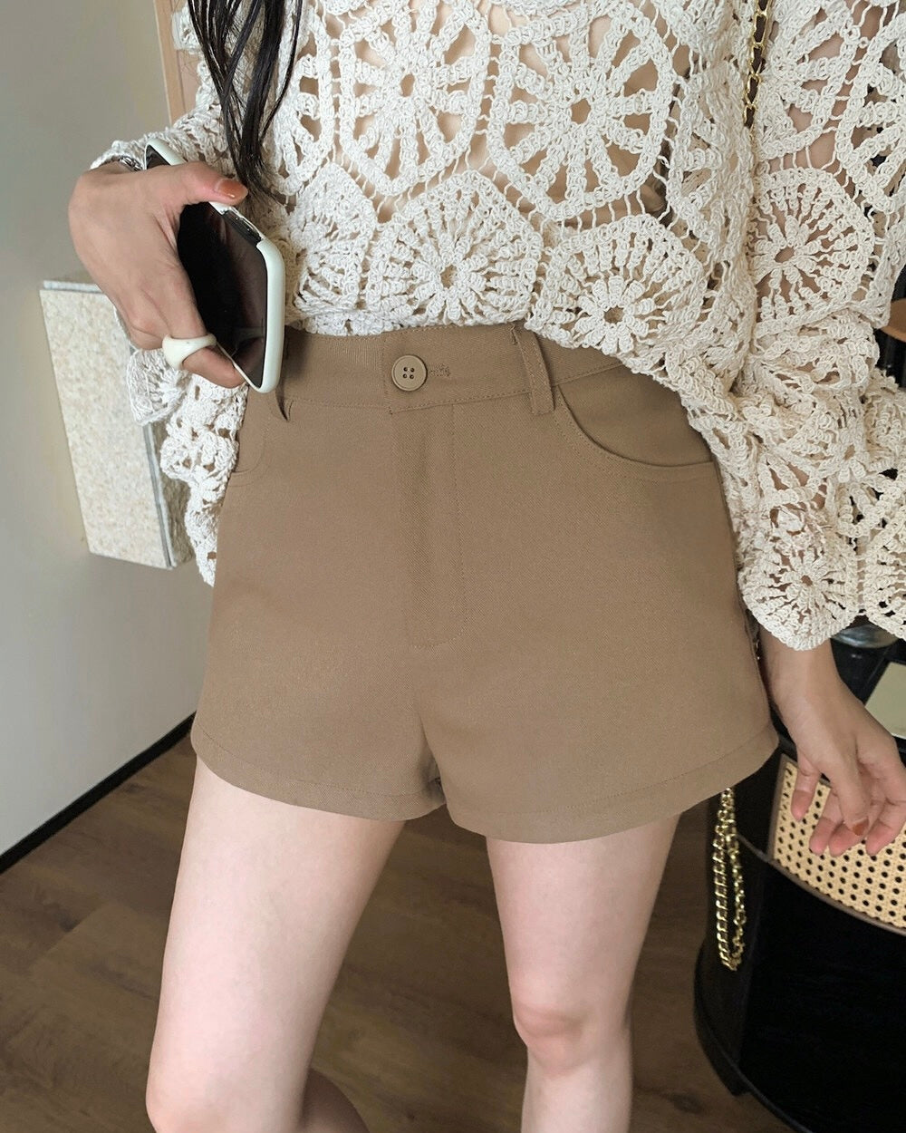 High-Waisted Casual Shorts