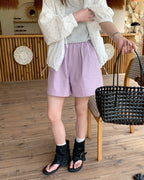 Elastic Waist Casual Shorts