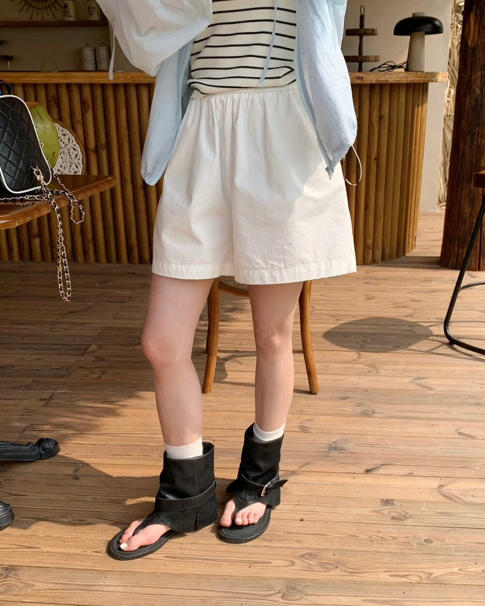 Elastic Waist Casual Shorts