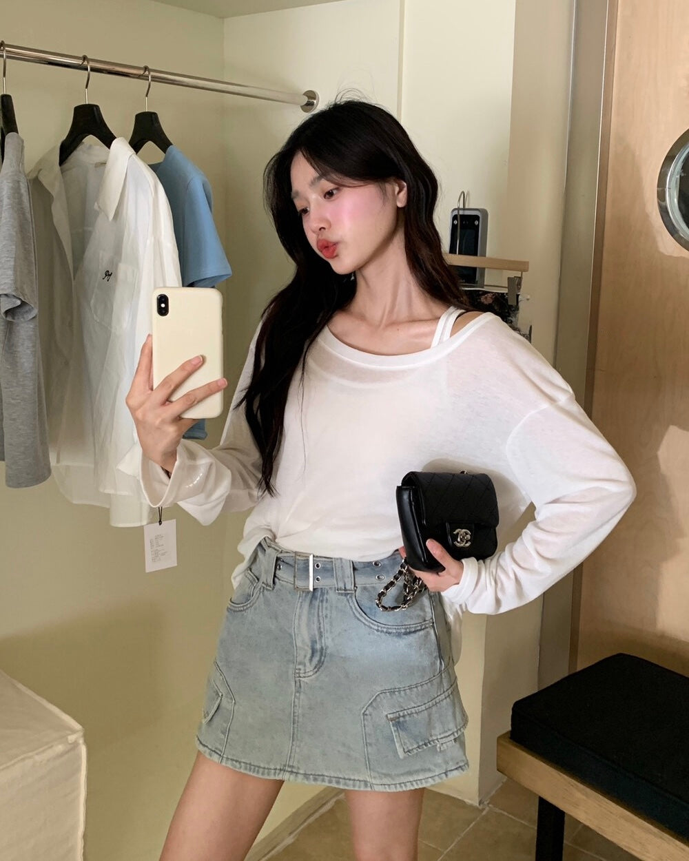 Cargo Denim Skort