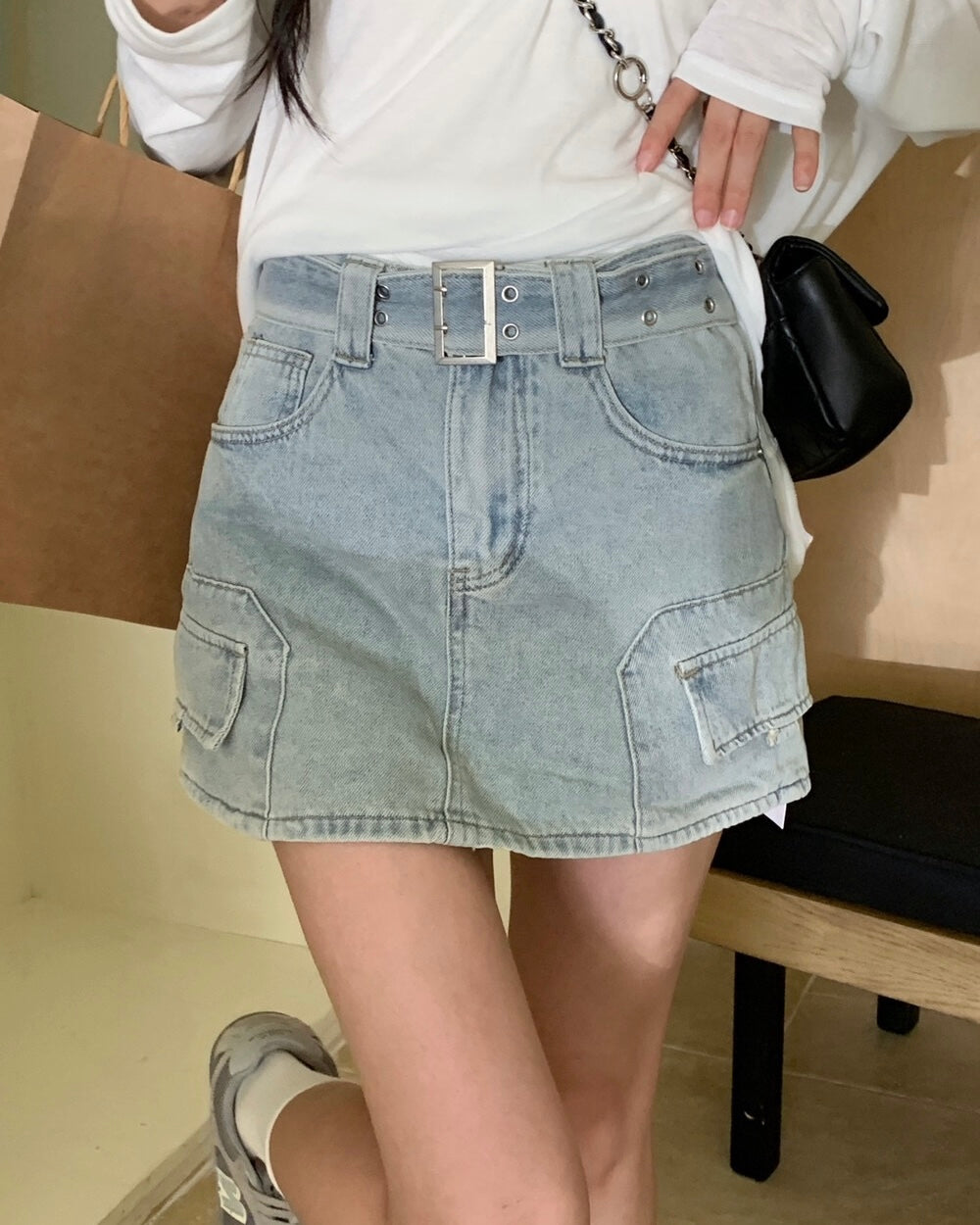 Cargo Denim Skort