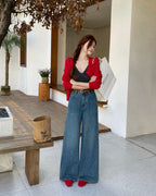 Wide-Leg Jeans (With Belt)