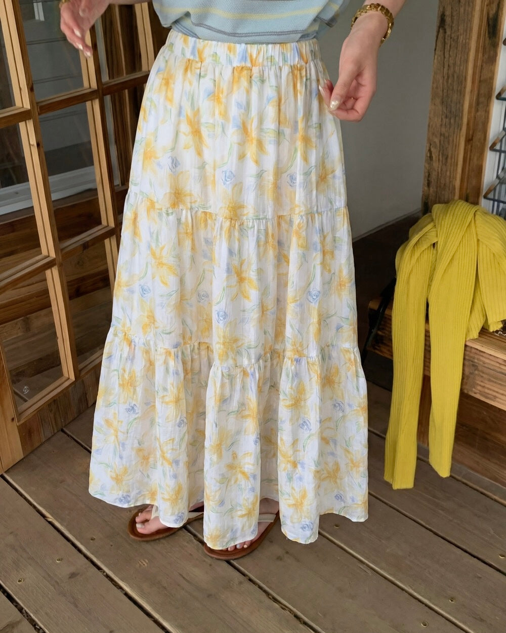 Flowy Floral Midi Skirt